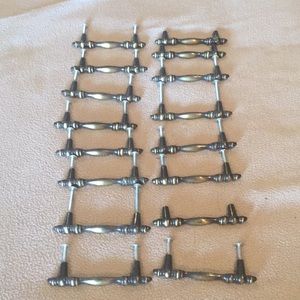 Set of 16 vintage brass drawer pulls.
